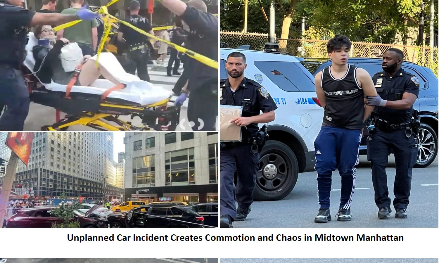 Unplanned Car Incident Creates Commotion and Chaos in Midtown Manhattan