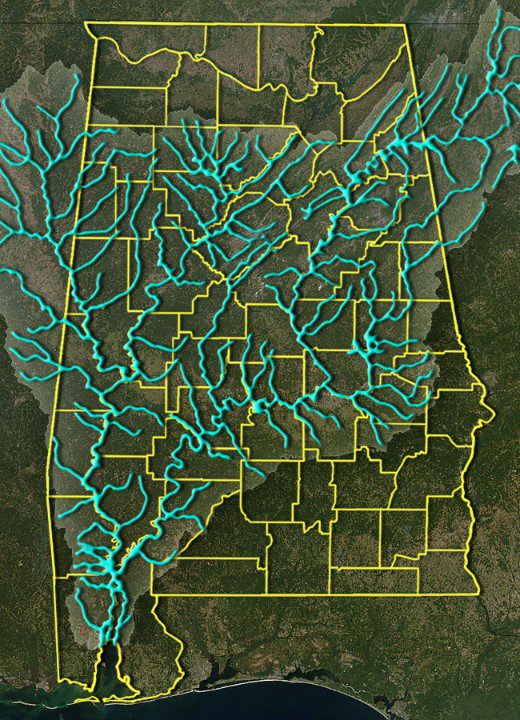river systems and watersheds of alabama