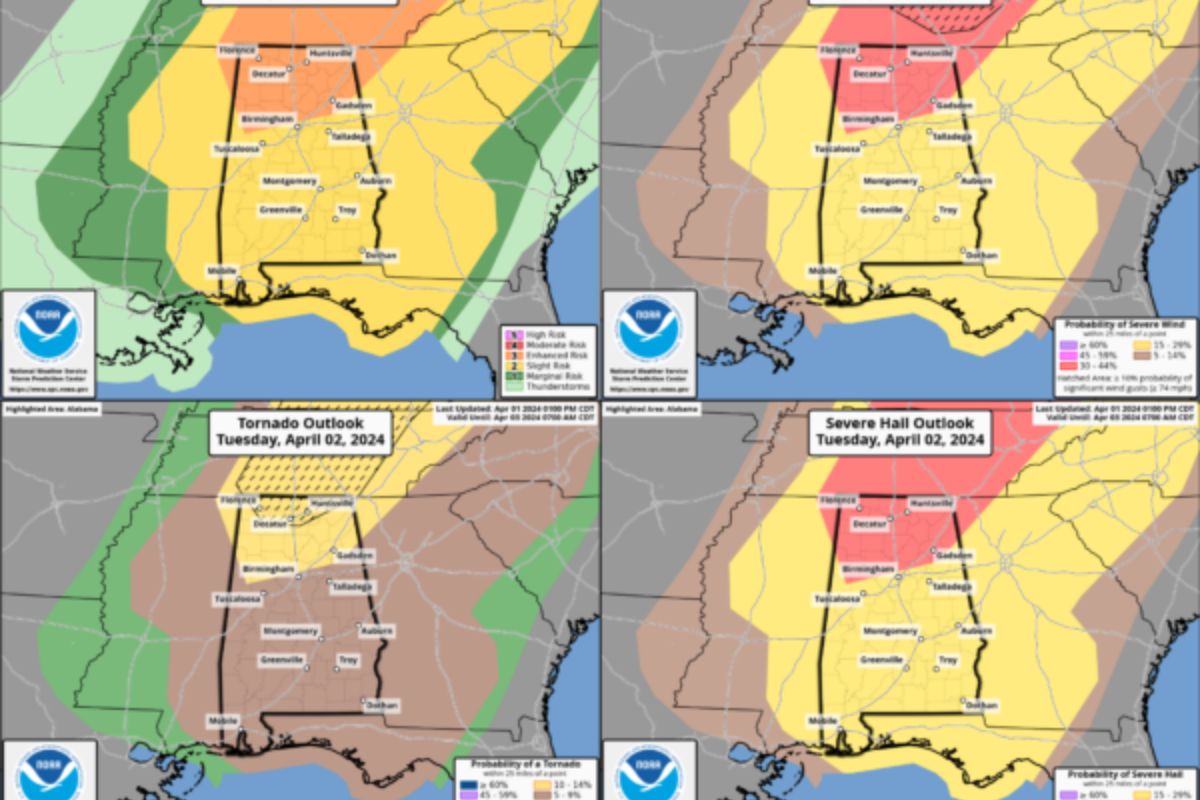 Potent Storm System Targets Alabama