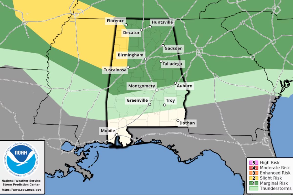 Alabama Braces for Severe Storms Today