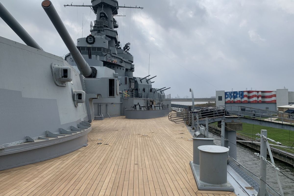 USS Alabama Reveals New Teak Deck
